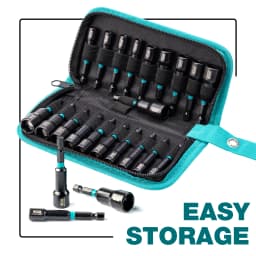 20PCS Magnetic Nut Driver Set, Impact Drill Driver Bit Set 1/4" Metric and SAE Nut Driver with Storage Bag Nut Drivers