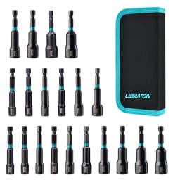 20PCS Magnetic Nut Driver Set, Impact Drill Driver Bit Set 1/4" Metric and SAE Nut Driver with Storage Bag Nut Drivers