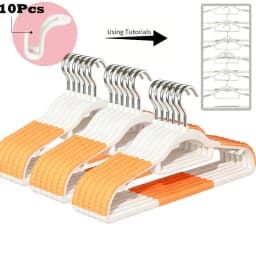 20/50/100 Pack Combo Heavy Duty Non-Slip No-Mark Plastic Clothes Hangers, Anti-Crack Anti-Bend Clothing Racks, Multi-Functional Indoor Storage & Laundry Drying Organizer for Large Family