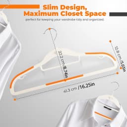 20/50/100 Pack Combo Heavy Duty Non-Slip No-Mark Plastic Clothes Hangers, Anti-Crack Anti-Bend Clothing Racks, Multi-Functional Indoor Storage & Laundry Drying Organizer for Large Family