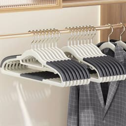20/50/100 Pack Combo Heavy Duty Non-Slip No-Mark Plastic Clothes Hangers, Anti-Crack Anti-Bend Clothing Racks, Multi-Functional Indoor Storage & Laundry Drying Organizer for Large Family