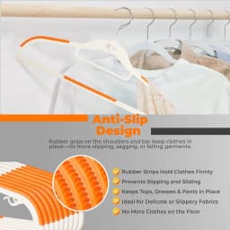 20/50/100 Pack Combo Heavy Duty Non-Slip No-Mark Plastic Clothes Hangers, Anti-Crack Anti-Bend Clothing Racks, Multi-Functional Indoor Storage & Laundry Drying Organizer for Large Family