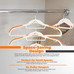 20/50/100 Pack Combo Heavy Duty Non-Slip No-Mark Plastic Clothes Hangers, Anti-Crack Anti-Bend Clothing Racks, Multi-Functional Indoor Storage & Laundry Drying Organizer for Large Family