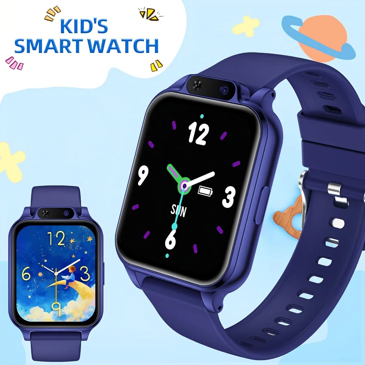 A Smartwatch Featuring A Front-Facing Camera, Multiple Engaging Educational Games,Weather Forecasts, Alarms, Suitable for Both Boys and Girls for Everyday Use and School, Making It A Comforting Option for Parents