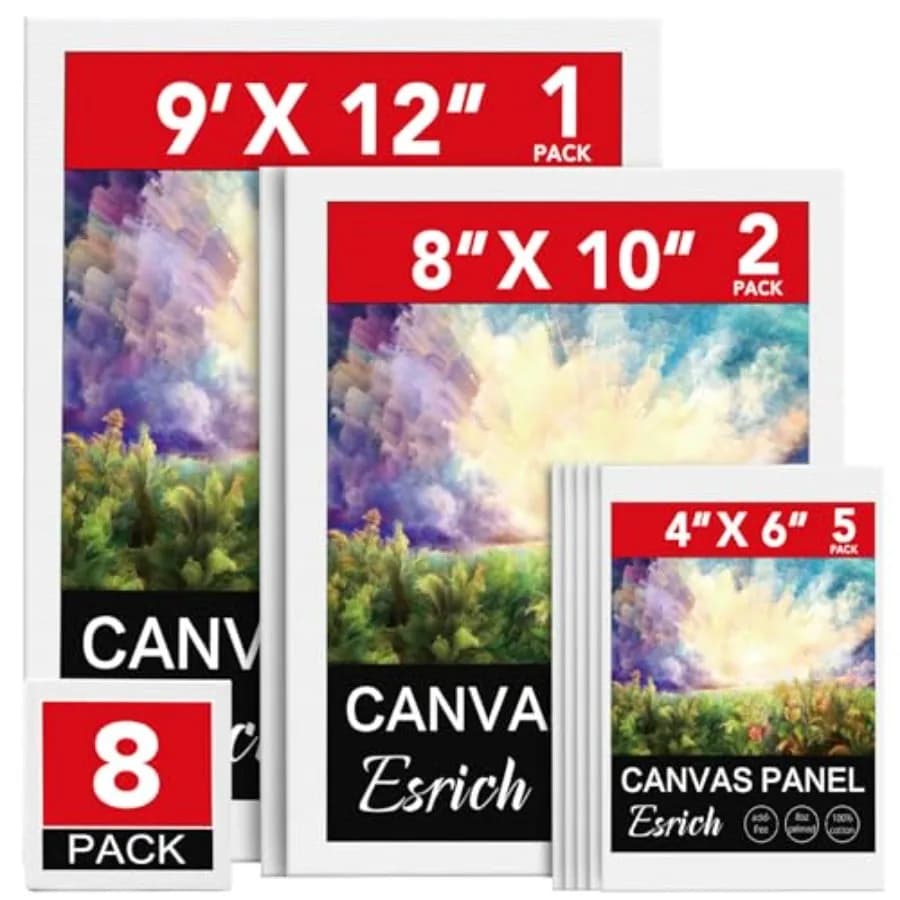 es for Painting Painting with 9x12, 8x10, 4x6, Canvas Panels for Oil Paint, Watercolor, Acrylic Paint, Gouache and Tempera