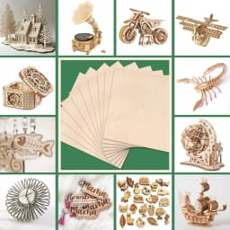 50Pcs Basswood Sheets 3mm Thick 30x30cm Plywood Board for Wood DIY Home Decor, Square Blank Wooden Plywood Panels for Engraving