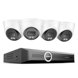 SANNCE 8MP PoE Security Camera Outdoor, 8CH NVR with 2.8mm 4K Home Surveillance Cameras, H.265 Two-Way Audio, AI Human Vehicle Detection, 128° Dual Light Night Vision CCTV Surveillance Camera ONVIF