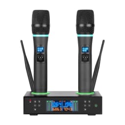 NXG S600 Professional Wireless Charging Wireless Microphone Receiver Set,Integrated Charging & Storage Base, High Fidelity Clear Vocal Sound, UHF Long Range Transmission, For Karaoke Singing, Speeches & Live Events