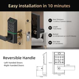 Viladepot Smart Lock Keyless Entry Door Lock Fingerprint Passcode APP Control Card Electronic Keypad Deadbolt Lock