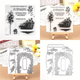 Trees and Lawns Bundles Clear Stamps and Cutting Dies For DIY Craft Making Card Photo Album Scrapbooking Decoration Craft Card