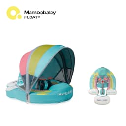 Mambobaby Float Feels Ultra-Secure Safe Air-Free Core ST:  Rainbow 3-24 Month B503-50-W-Z Air-Free Chest Float with Sunshade Canopy  Baby Swimming Ring Toddler Pool Float Infant Swim Circle Infant Fiber Ring 1Years Boy Girl