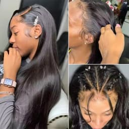 30 40 46 Inches 7x6 360 Full Lace Front Wig Bone Straight Human Hair Brazilian Pre Plucked 13x6 HD Transparent Lace Frontal Wigs For Black Women