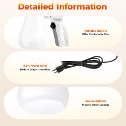110V 60W Textile Spot Cleaning Gun Decontamination Tool Elbow Nozzle High-efficiency Spot Removal Tool 0.65L/21.9oz Watering Pot Capacity