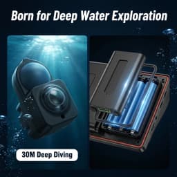 Night Vision & Depth Finder Underwater Fishing Camera Portable Monitor HD Video Recording Fish Finder for Ice Lake Sea Boat Kayak Anglers