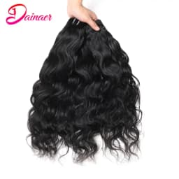 Brazilian Hair Weave Bundles Natural Wave Hair Bundles 3 PCS 100% Human Hair Bundles Natural Color Human Hair Extensions