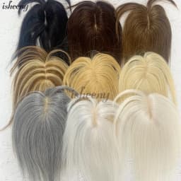 Real Human Hair Topper 5x9cm Base Net Straight Straight Hairpiece Seamless Blending to Hide Bald Spots or White Hair for Women
