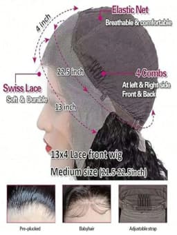 250% Density Curly Lace Front Wigs Human Hair Pre Plucked Curly Human Hair For Women 13x4 HD Transparent Deep Curly Glueless Human Hair Wig Pre Plucked With Baby Hair Natural Color Wear Beginner Friendly Soft and Health For Cosplay Party Gifts