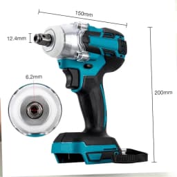 520N.M Torque Brushless Electric Impact Wrench 1/2 inch Cordless Electric Wrench Screwdriver Power Tool for Makita 18V Battery Pin