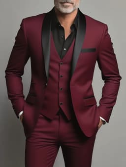 Men'S Wedding Best Man Dress Suit | New Business Casual Suit Set, Regular Fit, Lapel Collar, Solid Color, Button Details