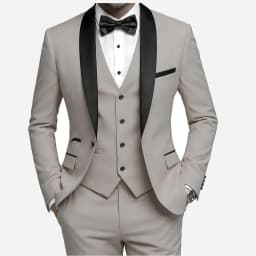 Men'S Wedding Best Man Dress Suit | New Business Casual Suit Set, Regular Fit, Lapel Collar, Solid Color, Button Details