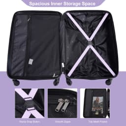 Travelhouse Hardshell Suitcase ABS+PC Luggage Sets Lightweight Durable Suitcase with TSA Lock,3-Piece Set (20/24/28)