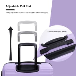 Travelhouse Hardshell Suitcase ABS+PC Luggage Sets Lightweight Durable Suitcase with TSA Lock,3-Piece Set (20/24/28)