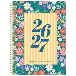 15-Month Monthly/Weekly Planner, 6.75" x 9", Multicolor Floral, April 2026-June 2027