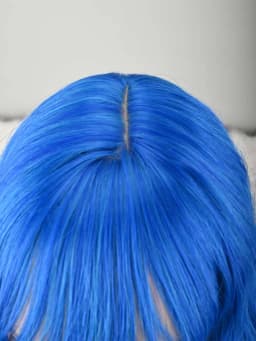 Blue Long Wig With Bangs Natural Hair Fiber Synthetic Cosplay Wig For Women And Girls, Perfect For Halloween,Christmas, Parties, And Cosplay