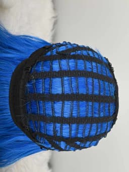 Blue Long Wig With Bangs Natural Hair Fiber Synthetic Cosplay Wig For Women And Girls, Perfect For Halloween,Christmas, Parties, And Cosplay