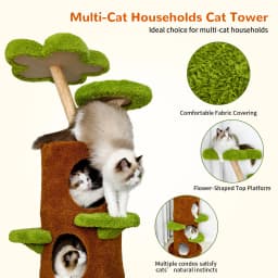 148 cm Tall Cat Tree for Indoor Cats, Large Cat Tower with Luxury Cat Condo, Cat Tree Tower with Soft Cushion, Scratching Board