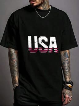 1pcs T Shirt for Men Summer 100% Cotton Short Sleeve Casual Printed Crewneck Y2K Clothing Solid Color Harajuku Sportswear tops