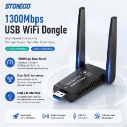 1300Mbps USB 3 0 WiFi Adapter Dual Band 5GHz 2 4GHz High Gain Antenna Long Range Wireless Network Card WiFi Dongle for PC Laptop Desktop Windows 11 10 8 7 Vista XP Compatible with AC1300 802 11ac Internet Receiver
