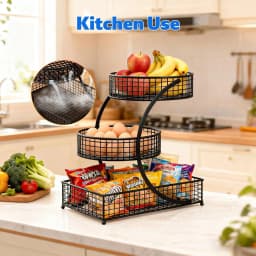 3 Layer Extra Large Cosmetic Storage Rack Polished Metal No Assembly Required for Bathroom Countertop Dressing Table Vanity