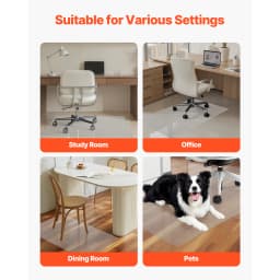 VEVOR Chair Mat Plastic Floor Protector Rug with Studded Non-Slip & Easy to Clean Smooth Glide Under Desk Rug for Home Office