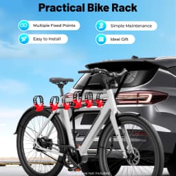 Universal Trunk Bike Rack 3 Bicycles, Carbon Steel Bicycle Carrier for Car Trunk SUV, Foldable Bike Holder with Safety Buckle