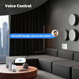 MOES Tuya Wi-Fi Smart Button Wall Switch (US Single-Live/Neutral Wire),Work with Alexa and Google Home,No Neutral Wire Required