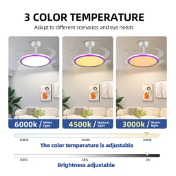 42-Inch Smart Retractable Ceiling Fan Light Breathtaking Lighting Effects, Full-Color RGB Dimming Strip with Memory Function, Bluetooth Speaker, and Convenient Control via App or Remote. Features a 6-Speed Reversible Fan for Quiet