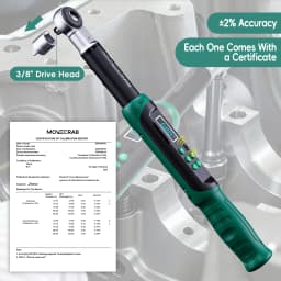 MoveCrab Digital Torque Wrench 6.8-135Nm Adjustable Precision Click Torque Wrench Set with Interchangeable Heads (Ratchet & Open-End), Ft-lb/Nm Dual Scale