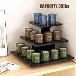 3 Tier Retail Table Display Stand for Vendors & Events - Portable PVC Riser Shelves for Farmers Market, Craft Shows, Cupcakes, Candles & Jewelry (Black)
