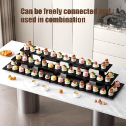 3 Tier Retail Table Display Stand for Vendors & Events - Portable PVC Riser Shelves for Farmers Market, Craft Shows, Cupcakes, Candles & Jewelry (Black)