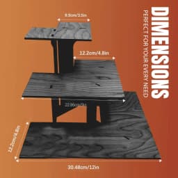 3 Tier Retail Table Display Stand for Vendors & Events - Portable PVC Riser Shelves for Farmers Market, Craft Shows, Cupcakes, Candles & Jewelry (Black)