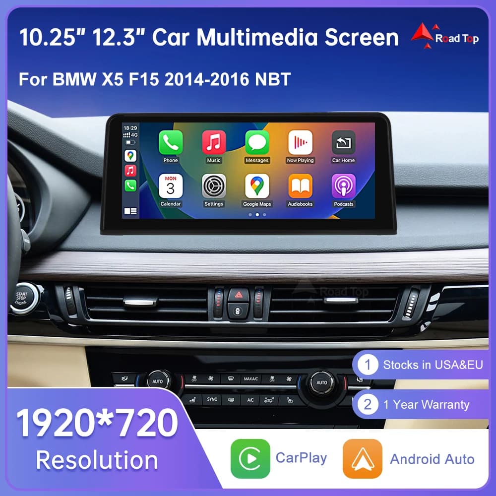 Road Top Linux Touch Screen For BMW X5 F15 F85 X6 F16 F86 2014-2016 Wireless Carplay Display Android Auto Car Multimedia Player