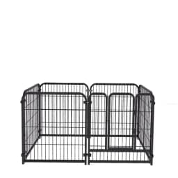 6 Panels Dog Fence Playpen Foldable Puppy Exercise Kennel Teddy Animal Escape Barrier Heavy Duty Cage for Dog Cat Rabbit Pet 60x60cm,70x80cm