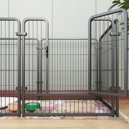 6 Panels Dog Fence Playpen Foldable Puppy Exercise Kennel Teddy Animal Escape Barrier Heavy Duty Cage for Dog Cat Rabbit Pet 60x60cm,70x80cm