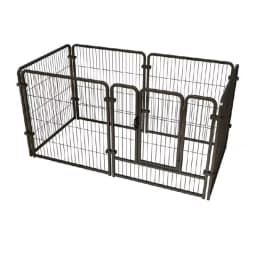 6 Panels Dog Fence Playpen Foldable Puppy Exercise Kennel Teddy Animal Escape Barrier Heavy Duty Cage for Dog Cat Rabbit Pet 60x60cm,70x80cm