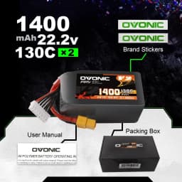 Ovonic 6S 1400mAh 130C LiPo Battery Pack XT60 for 5–6 Inch FPV Racing, Freestyle & Cinewhoop Drones 4 Pack 2 Pack