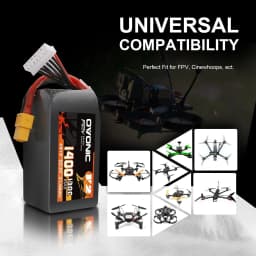 Ovonic 6S 1400mAh 130C LiPo Battery Pack XT60 for 5–6 Inch FPV Racing, Freestyle & Cinewhoop Drones 4 Pack 2 Pack