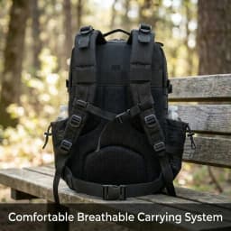 45L Large Capacity Tactical Gym Backpack Sports Backpack with Dual Water Bottle Cup Holders Outdoor Camping Fitness Gear Storage Backpack for Workout Training Hiking Trekking Travel Sports EDC Daily Carry Fitness Enthusiast Backpack Bag