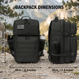 45L Large Capacity Tactical Gym Backpack Sports Backpack with Dual Water Bottle Cup Holders Outdoor Camping Fitness Gear Storage Backpack for Workout Training Hiking Trekking Travel Sports EDC Daily Carry Fitness Enthusiast Backpack Bag
