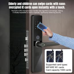 Upgraded Bluetooth Biometric Fingerprint Smart Door Lock Keyless Entry Keypad Password Deadbolt Fit 60mm Door Thickness Home Security Electronic Lock